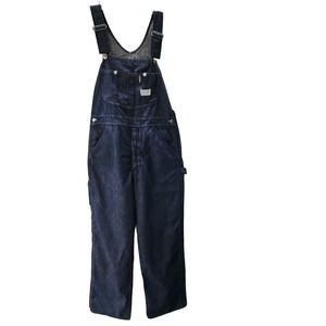 Vintage Sears Blue Jean Denim Overalls 34x32 Bib Unionmade Carpenter